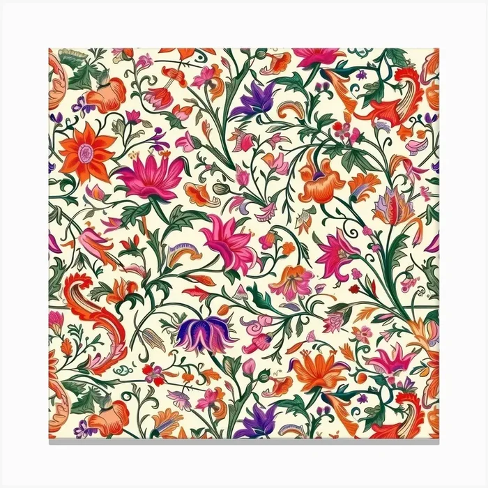 Lily Lane London Fabrics Floral Pattern 6 Canvas Print by House of Patterns