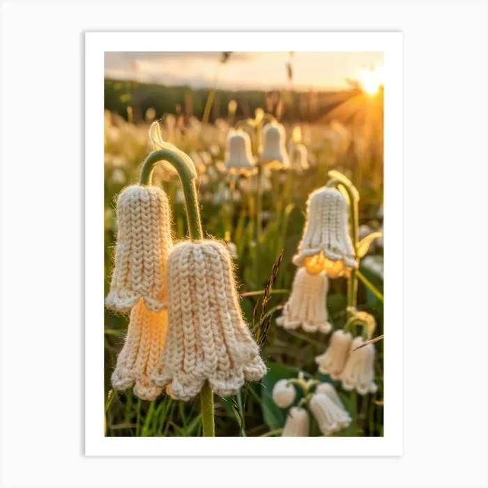 Lily Of The Valley Knitted In Crochet 5 Art Print by Bubblegum Kitsch