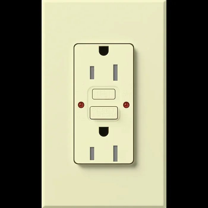 Lutron Architectural 15A Receptacle Self-Testing GFCI Almond (NTR-15-GFST-AL)