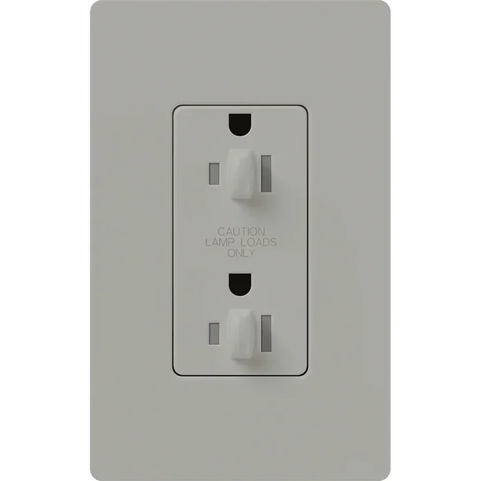 Lutron Architectural 20A Receptacle Dual Dimmer Tamper-Resistant Gray (NTR-20-DDTR-GR)