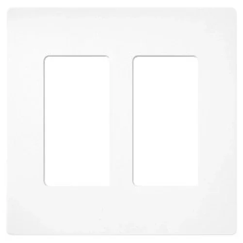 Lutron Claro Screwless Satin Finish Wall Plate 2-Gang 4.75 inch Wide X 4.69 Inch High Brilliant White (SC-2-BW)