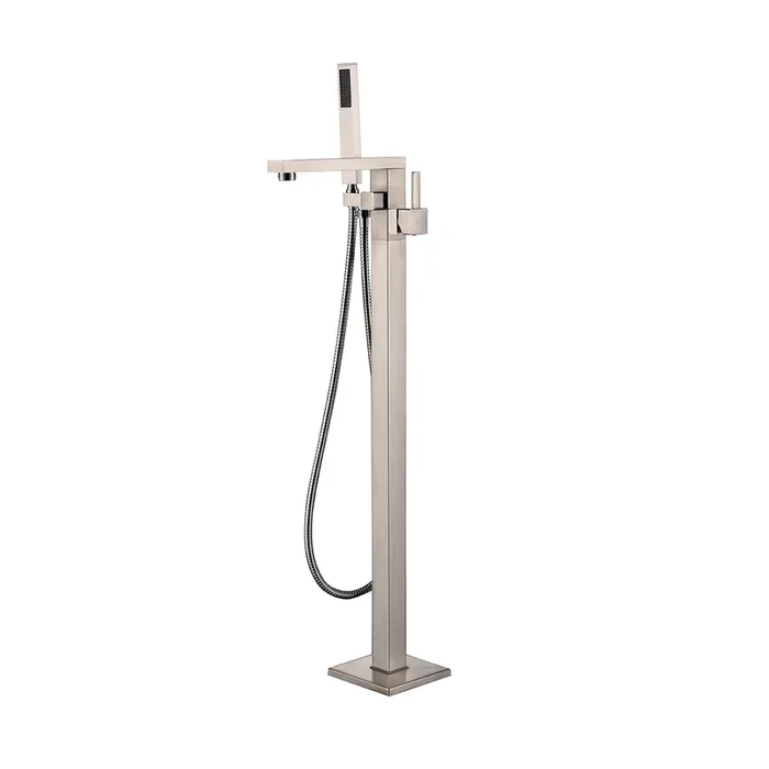 Mare Single Handle Freestanding Floor Mount Tub Faucet Bathtub Filler with Hand Shower