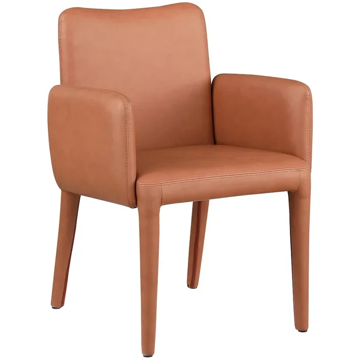 Meridian Furniture Pelle Cognac Vegan Leather Accent/Dining Chair