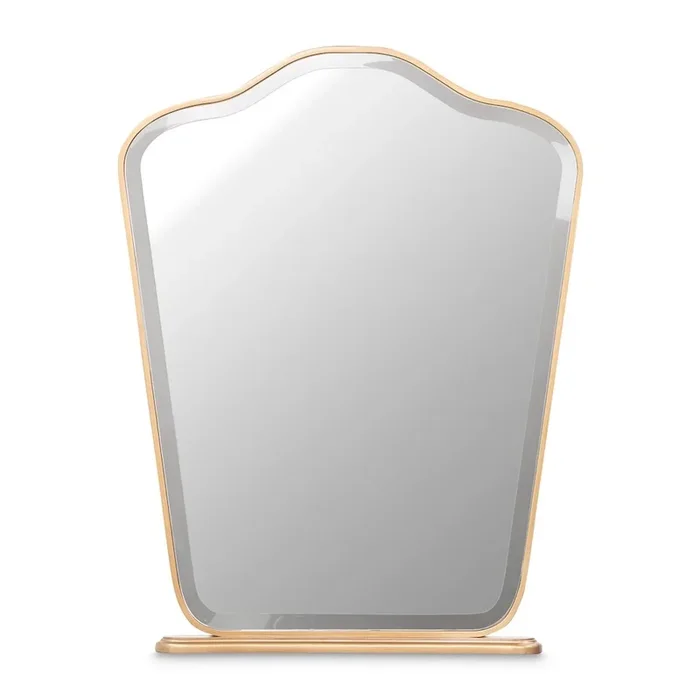 Michael Amini Camellia Field Vanity Mirror – Antique Gold