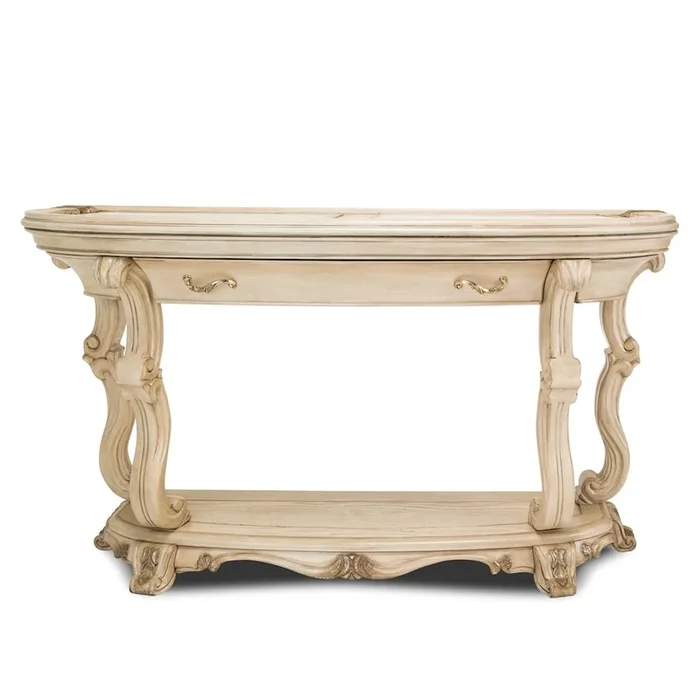 Michael Amini Platine de Royale Console Table – Champagne