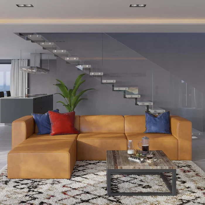 Mingle Vegan Leather Sofa and Ottoman Set by Modway