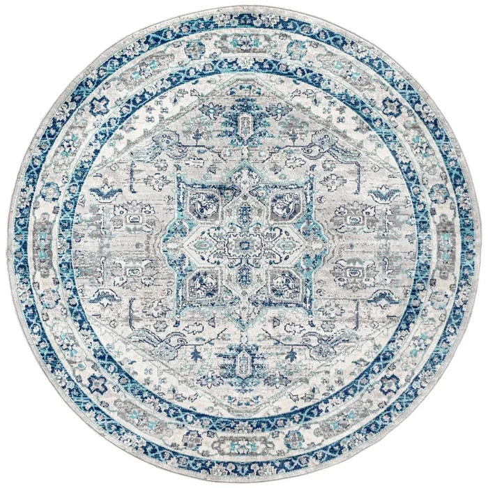 Modern Persian Vintage Medallion Round Area Rug