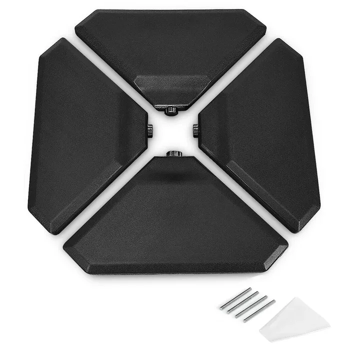 Mondawe 4 Pieces 195 lbs Patio Cantilever Offset Umbrella Base Weight Sand