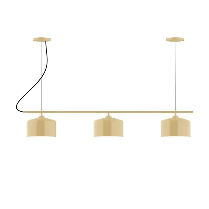 Montclair Light Works – CHA419-17-C04 – Three Light Linear Chandelier – Axis – Ivory – CHA41917C04