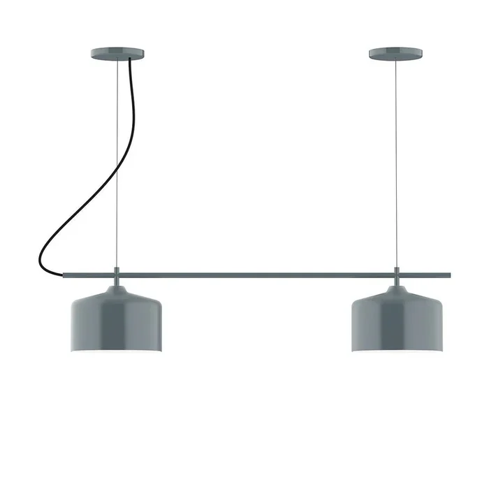 Montclair Light Works – CHB419-40-C02 – Two Light Linear Chandelier – Axis – Slate Gray – CHB41940C02