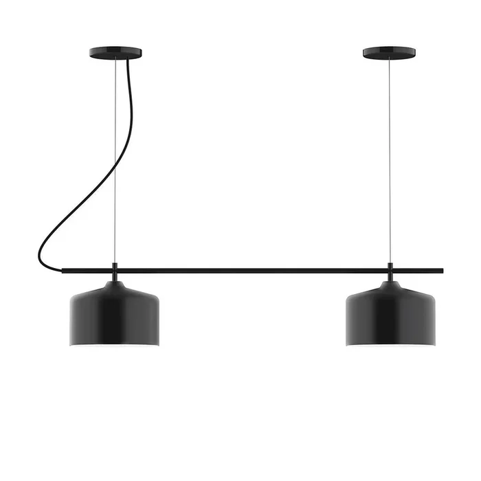 Montclair Light Works – CHB419-41-C20 – Two Light Linear Chandelier – Axis – Black – CHB41941C20