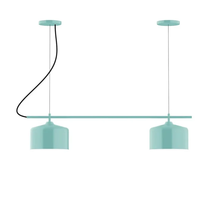 Montclair Light Works – CHB419-48-C22 – Two Light Linear Chandelier – Axis – Sea Green – CHB41948C22