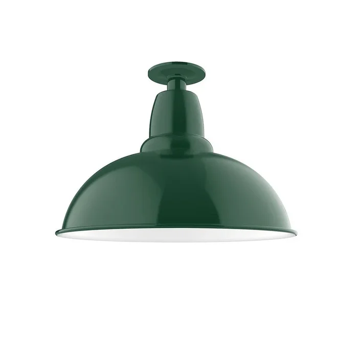 Montclair Light Works – FMB108-42-W16 – One Light Flush Mount – Cafe – Forest Green – FMB10842W16
