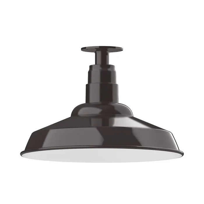 Montclair Light Works – FMB184-51-G05 – One Light Flush Mount – Warehouse – Architectural Bronze – FMB18451G05