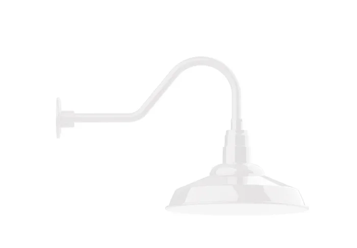 Montclair Light Works – GNB184-44-W16 – One Light Gooseneck Wall Light – Warehouse – White – GNB18444W16