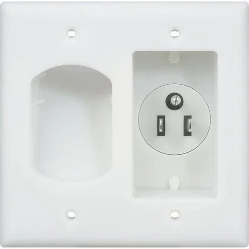 MORRIS 2-Gang Low Voltage Cable Plate Recessed Plug (84007)