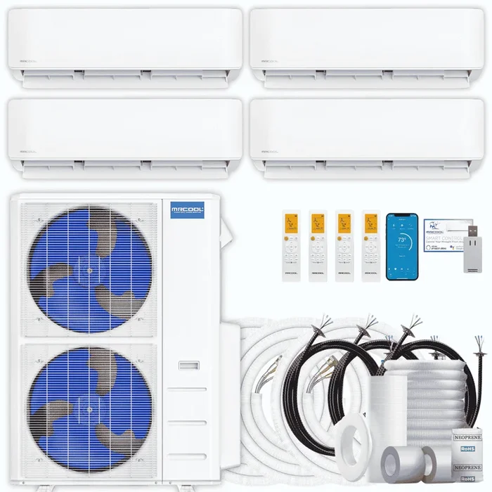 MRCOOL DIY 5th Gen 4-Zone 51,000 BTU Ductless Mini Split Air Conditioner & Heat Pump with Pre-Charged Line Sets (9K+9K+9K+24K), DIYM455HP