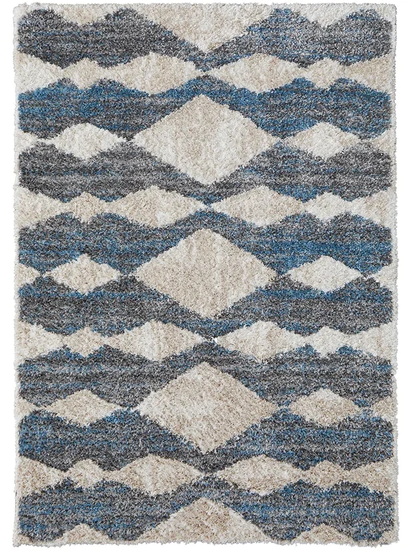 Mynka 39IFF Ivory/Gray/Blue 2’6″ x 8′ Rug