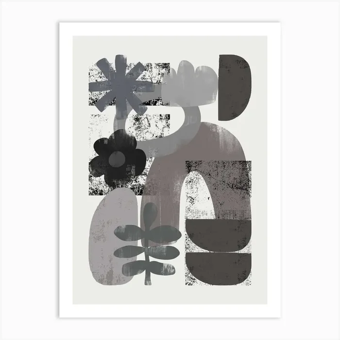Nature Abstract Cut Out In Black And White Art Print by Little Dean