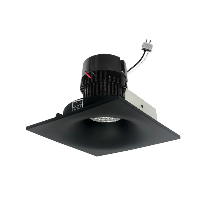 Nora 4 Inch Pearl Low Voltage LED Square Bullnose Retrofit 1200Lm 11W 2700K Black Finish (NPRLV-4SNB27XBB)