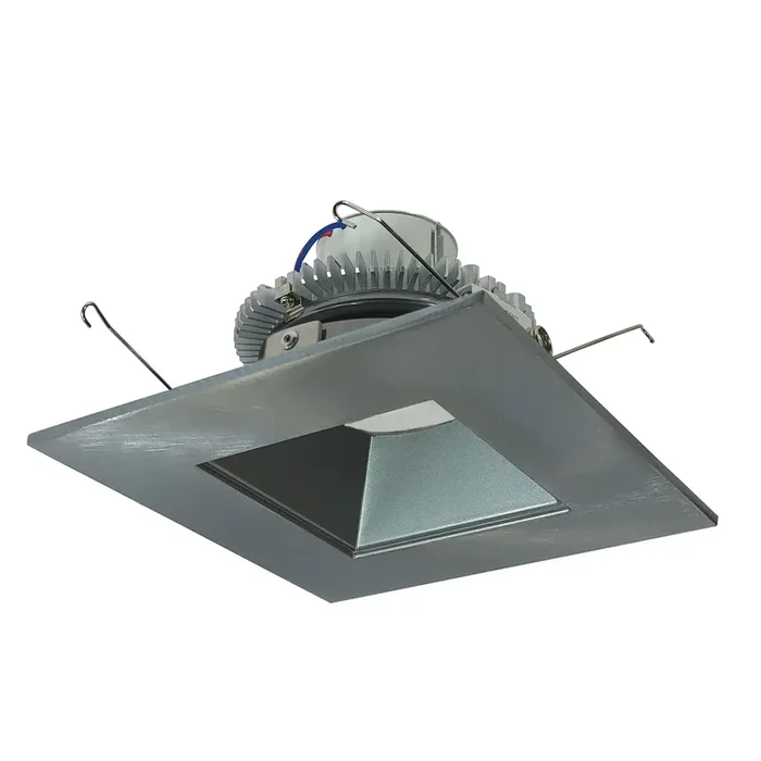 Nora 6 Inch Cobalt Click LED Retrofit Square Reflector 750Lm 10W 4000K Natural Metal Reflector Natural Metal Flange 120V-277V Input Triac/ELV/0-10V (NLCBC2-65640NN/ALE4)