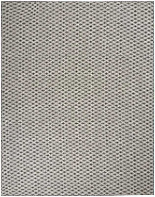 Nourison Courtyard Indoor/Outdoor Area Rug 8 x 10, Ivory Charcoal, Rectangular Geometric Easy Cleaning Non Shedding Bed Room L