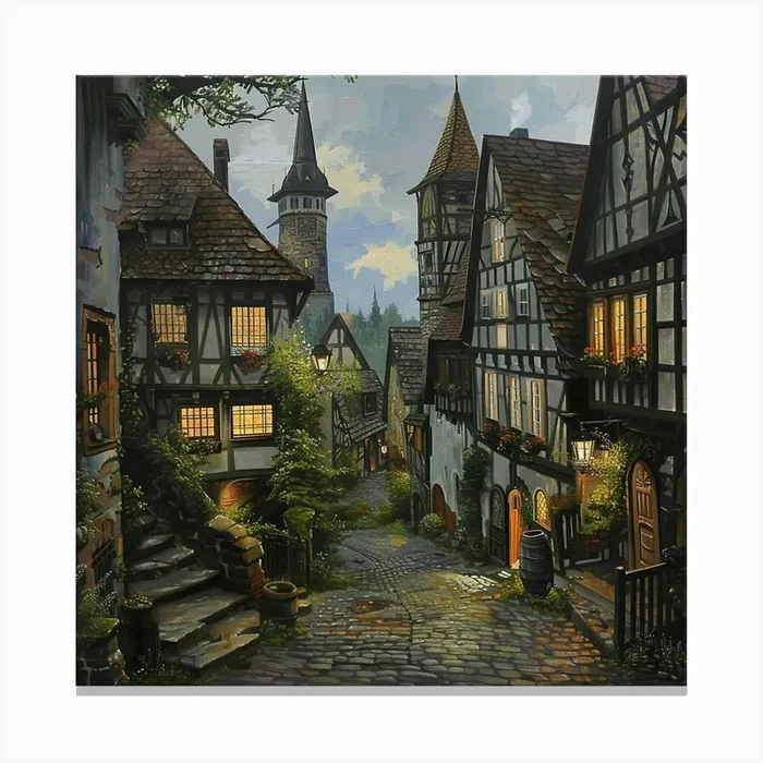 Old German Town – Black Forest Canvas Print by ThatWorksMedia