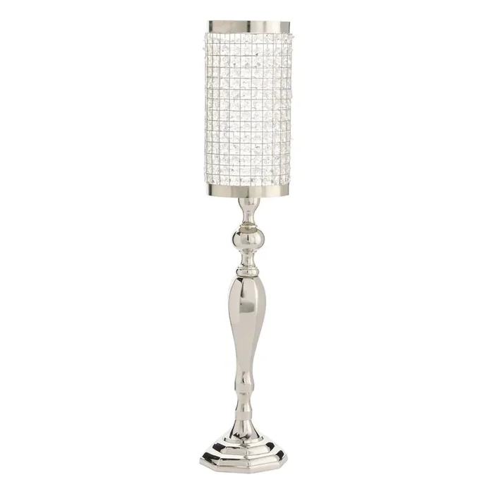 Oversized Crystal Cylinder Candle Holder, 33″