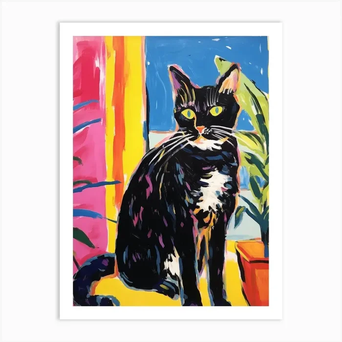 Painting Of A Cat In Djerba Tunisia 2 Art Print by MedArt