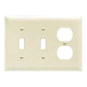 Pass And Seymour Trademaster Plate 3-Gang 2 Toggle 1 Duplex Gray (TP28GRY)