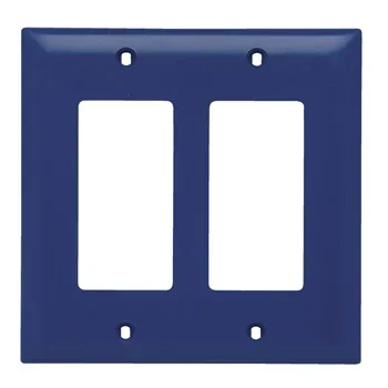 Pass And Seymour Trademaster Wall Plate 2-Gang 2 Decorator Blue (TP262BL)