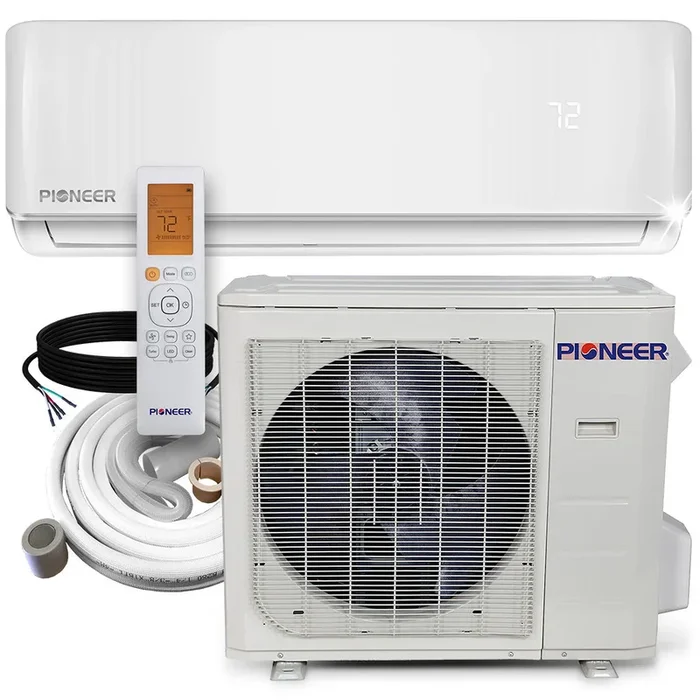 Pioneer® 36,000 BTU 17.5 SEER 230V Ductless Mini-Split Inverter+ Air Conditioner Heat Pump System with 10 ft. Line Sets, WYS036GMFI20RL-10