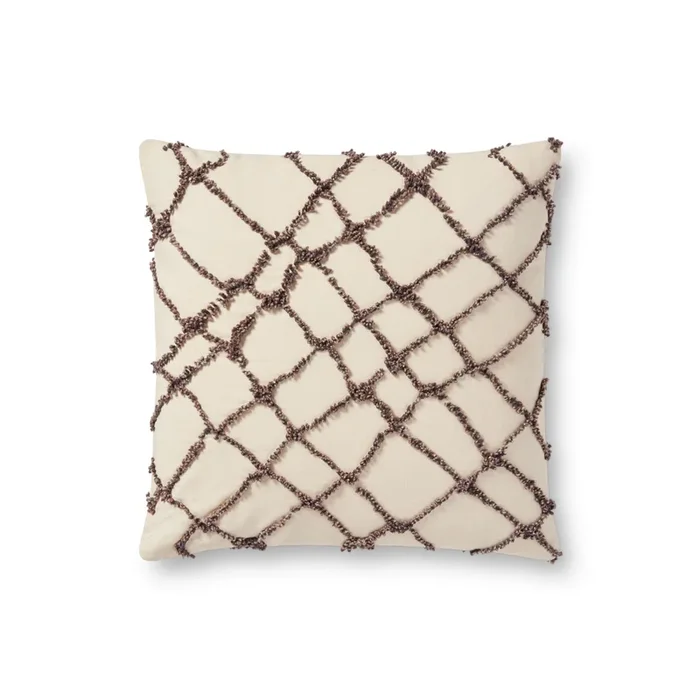 PLL0043 Ivory/Black 18″x18″ Poly Pillow