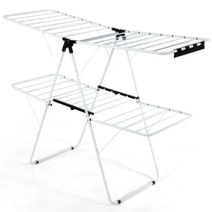 Portable 2 Level Foldable Drying Rack for Clothes Towels and Laundry Storage