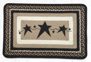 PP-313 Primitive Stars Black Oblong Print Rug