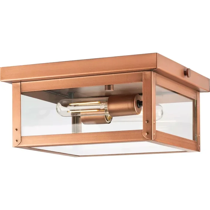 Progress Lighting Union Square Collection 60W Two-Light Flush Mount Antique Copper (Painted) (P550007-169)