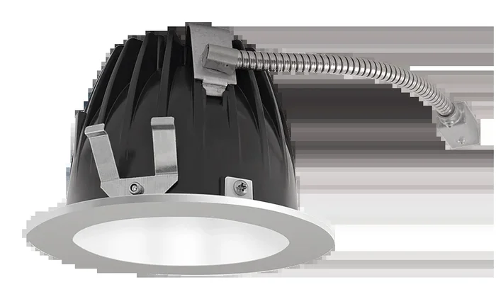 RAB LED Trim MOD 4 Inch Round 50 Degree 2700K 90 CRI White Cone Silver Ring (NDLED4RD-50YYHC-W-S)