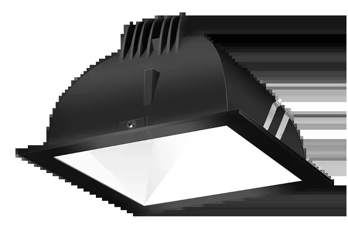 RAB LED Trim MOD 4 Inch Square Wall Washer 2700K 80 CRI White Cone Black Ring (NDLED4SD-WYY-W-B)