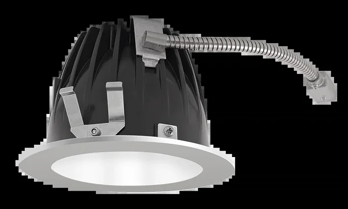 RAB LED Trim MOD 6 Inch Round 50 Degree 3000K 90 CRI White Cone Silver Ring (NDLED6RD-50YHC-W-S)