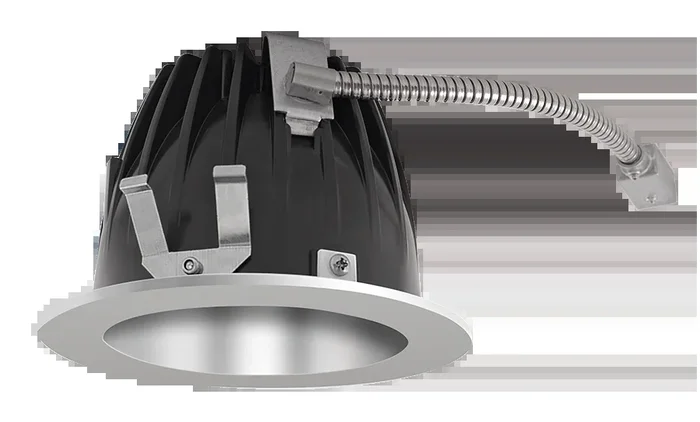 RAB LED Trim MOD 6 Inch Round 80 Degree 3000K 90 CRI Specular Cone Silver Ring (NDLED6RD-80YHC-S-S)