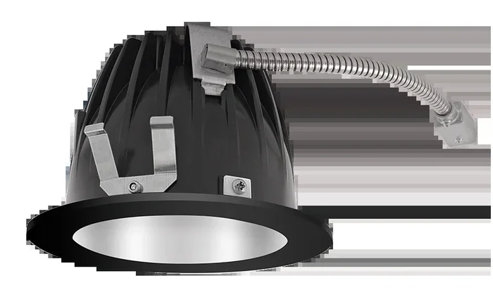 RAB LED Trim MOD 6 Inch Round 80 Degree 3500K 80 CRI Matte Cone Black Ring (NDLED6RD-80YN-M-B)