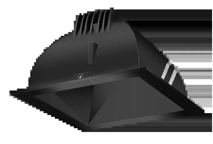 RAB LED Trim MOD 6 Inch Square Wall Washer 4000K 80 CRI Black Cone Black Ring (NDLED6SD-WN-B-B)