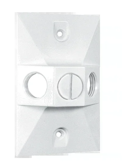 RAB Weatherproof Cover Rectangular 3 Hole White (R14-3W)