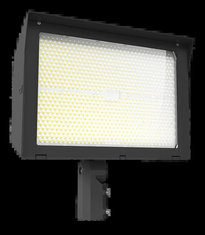 RAB X22 LED Floodlight Wattage/CCT Selectable 500W/450W/420W/380W 3000K/4000K/5000K 7Hx6V Slipfitter And Trunnion 480V Photocell Bronze (X22-500/480)