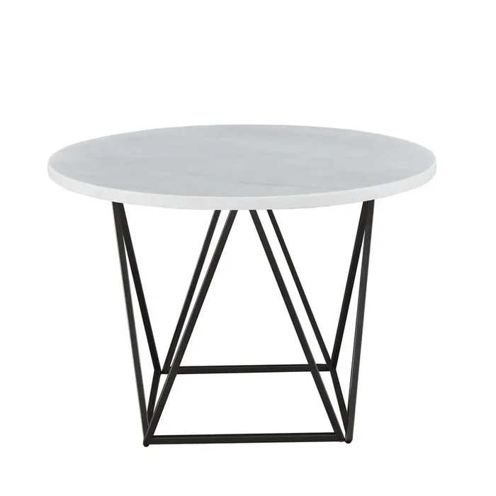 Ramona White Marble Top Round Dining Table