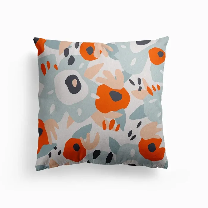 Red Blossom Canvas Cushion by Sara Maria