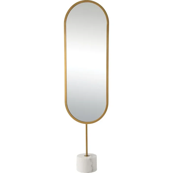 Renwil Taio 19 inches x 70 inchesOval Antique Brass Framed Mirror