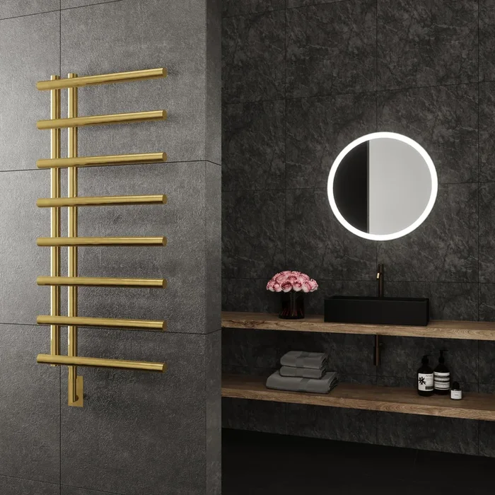 Rhea Wall Mounted Electric Towel Warmer in Gold