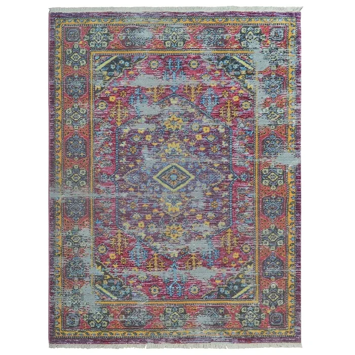 RUGSOTIC CARPETS MACHINE MADE POLYESTER AREA RUGS – 8’x10′, Rectangle Shape, Multicolor Color, Classic Oriental Traditional Design, Low Pile Machine Made Area Rugs (M00060)