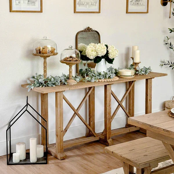 Rustic Farmhouse X-Base Console Table – Decor Steals